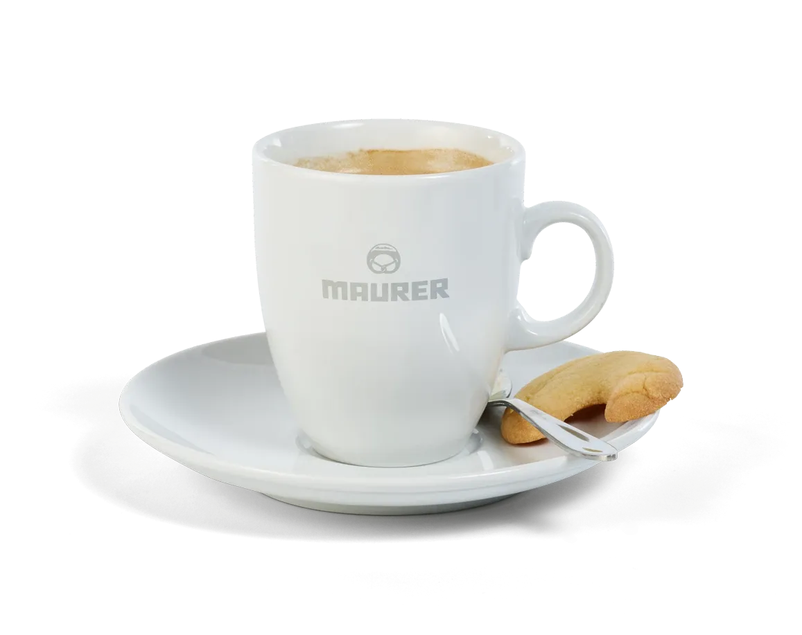 Café Crème groß, freigestellt von oben