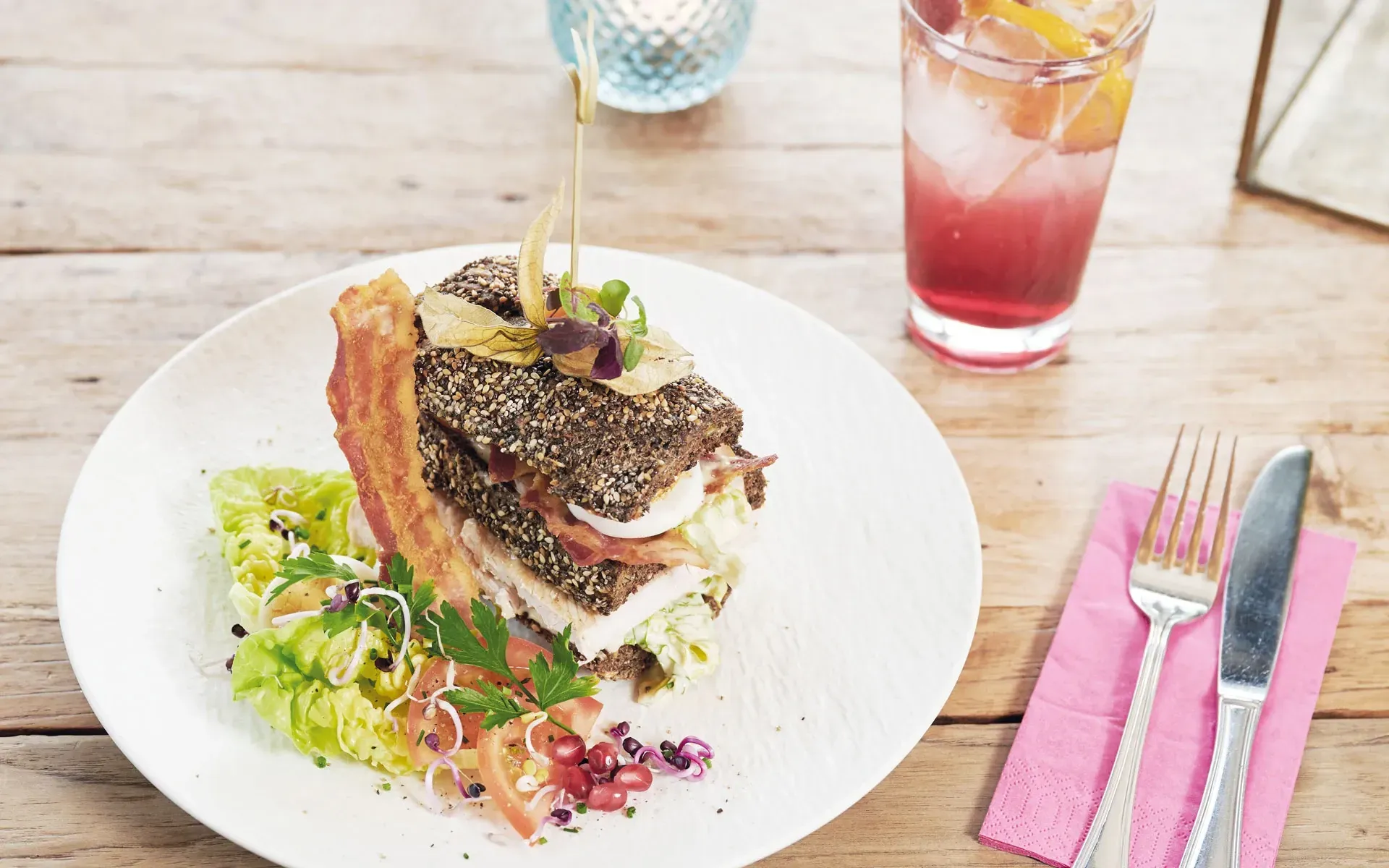 Club Sandwich, angerichtet