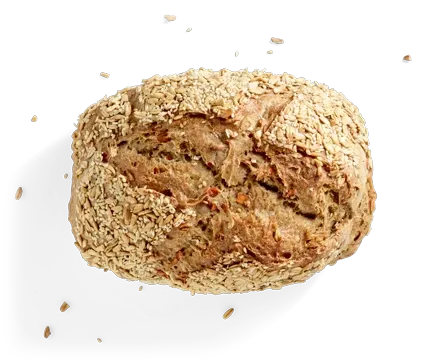 Dinkel-Karottenbrot, freigestellt von oben