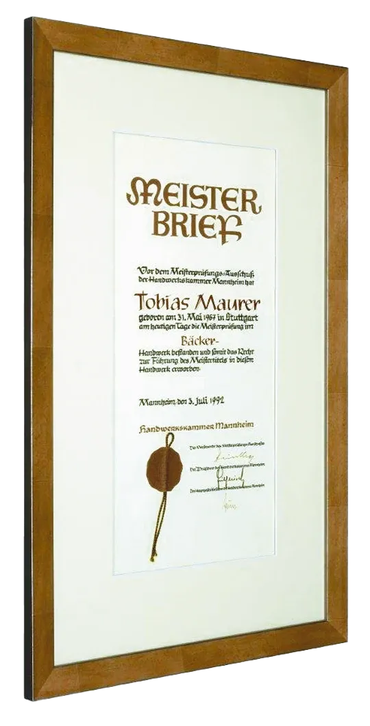 Das Meisterzeugnis von Tobias Maurer