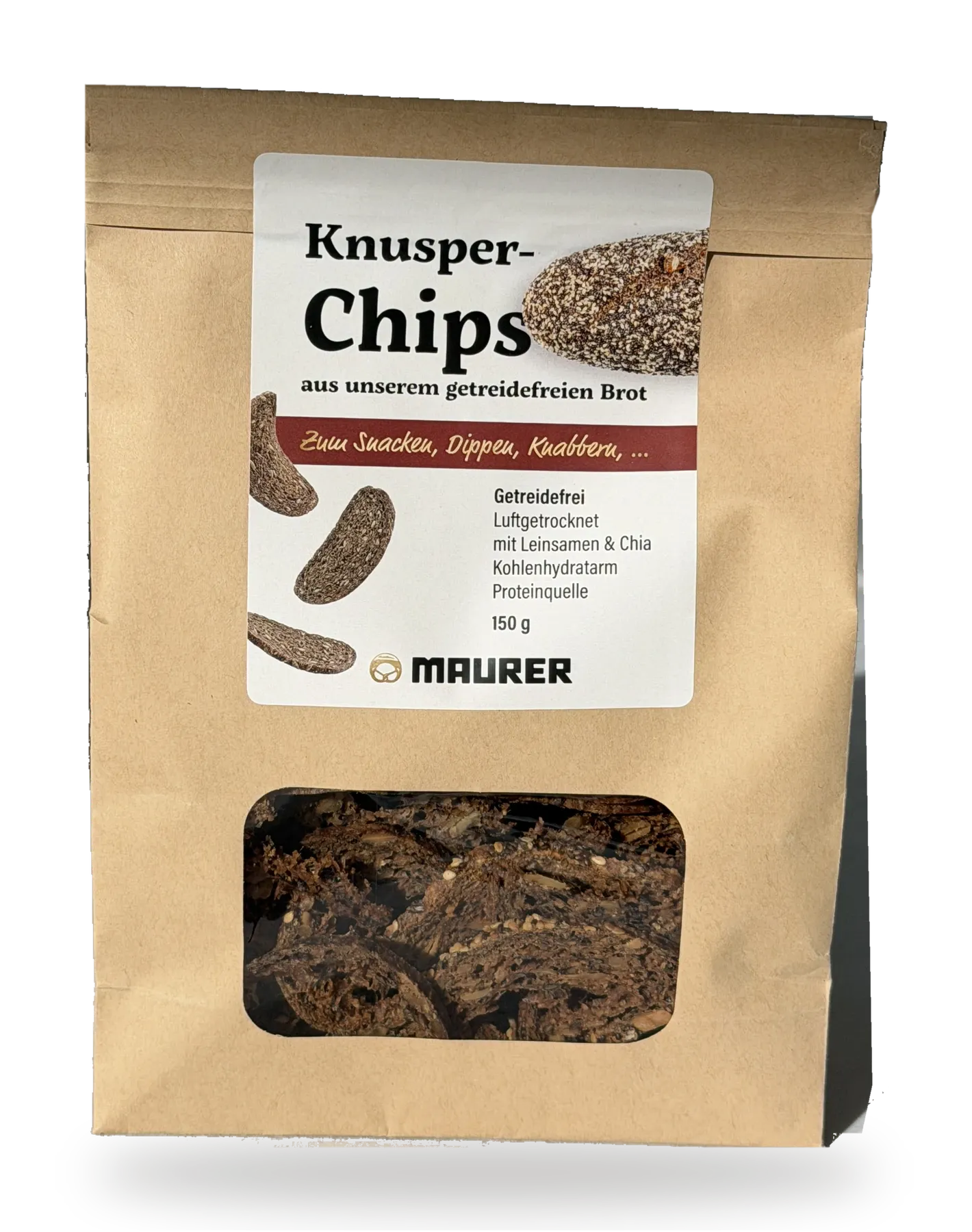 Knusper-Chips, freigestellt von oben