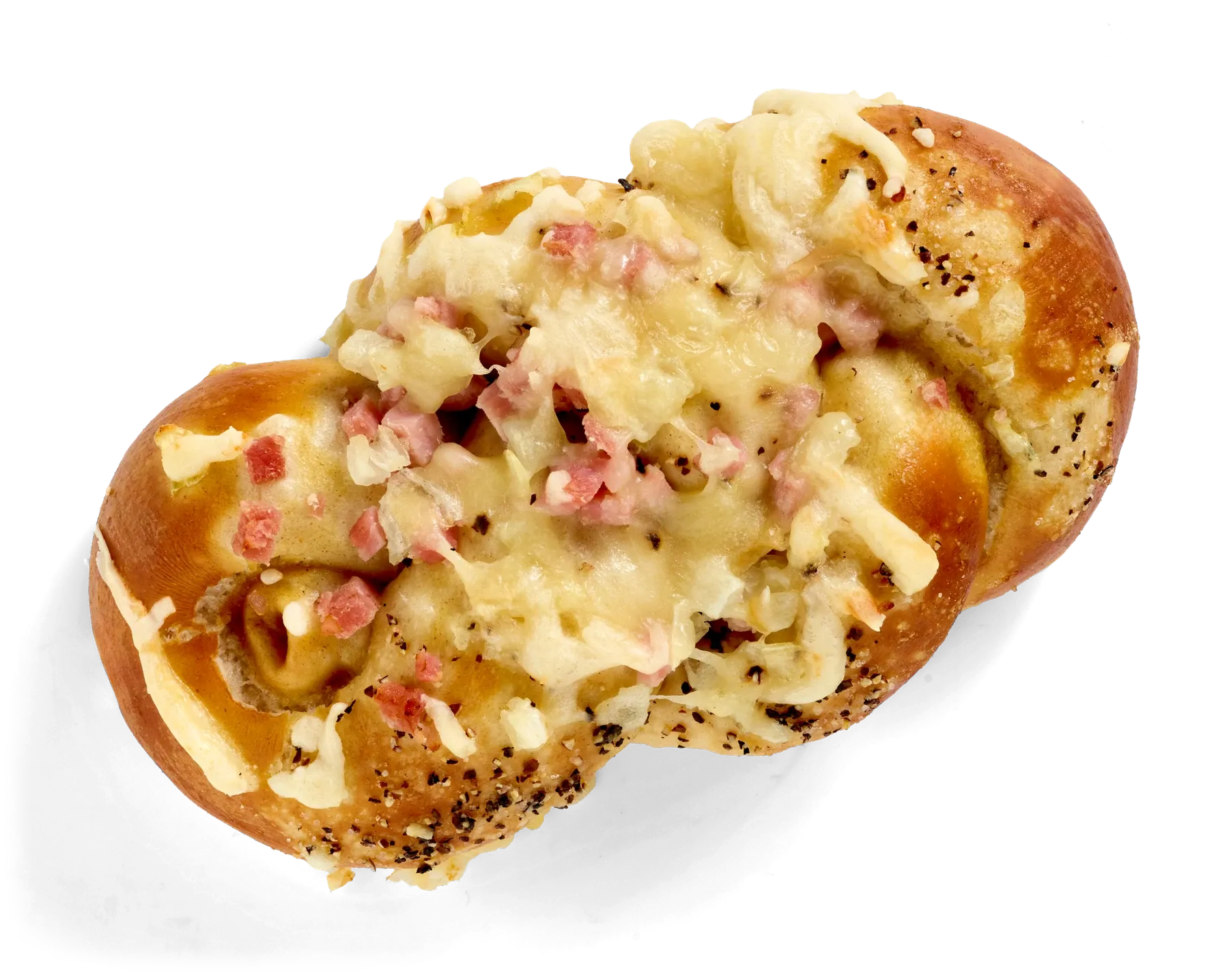 Pikantes Laugenzöpfle, freigestellt von oben