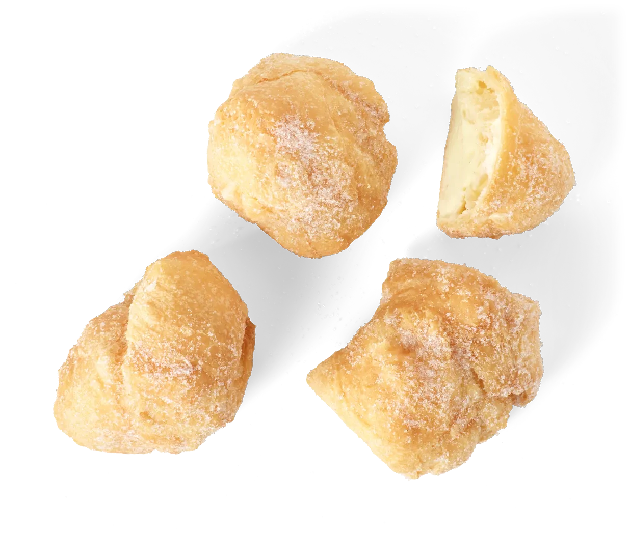 Pudding Bällchen, freigestellt von oben
