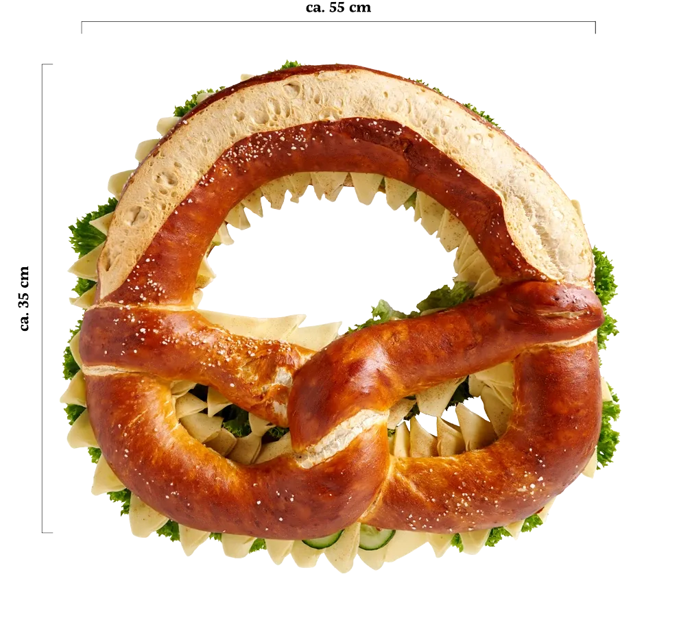 Riesen-Brezel, freigestellt von oben