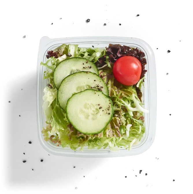 Salat klein, freigestellt von oben