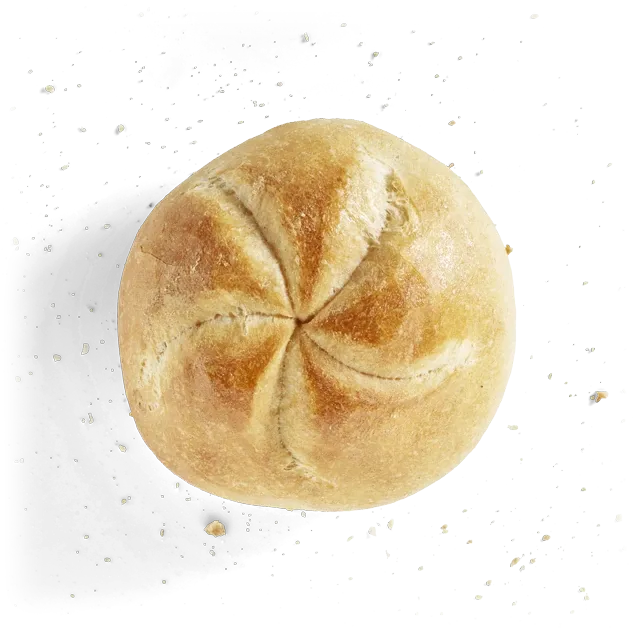 Tafelbrötchen, freigestellt von oben