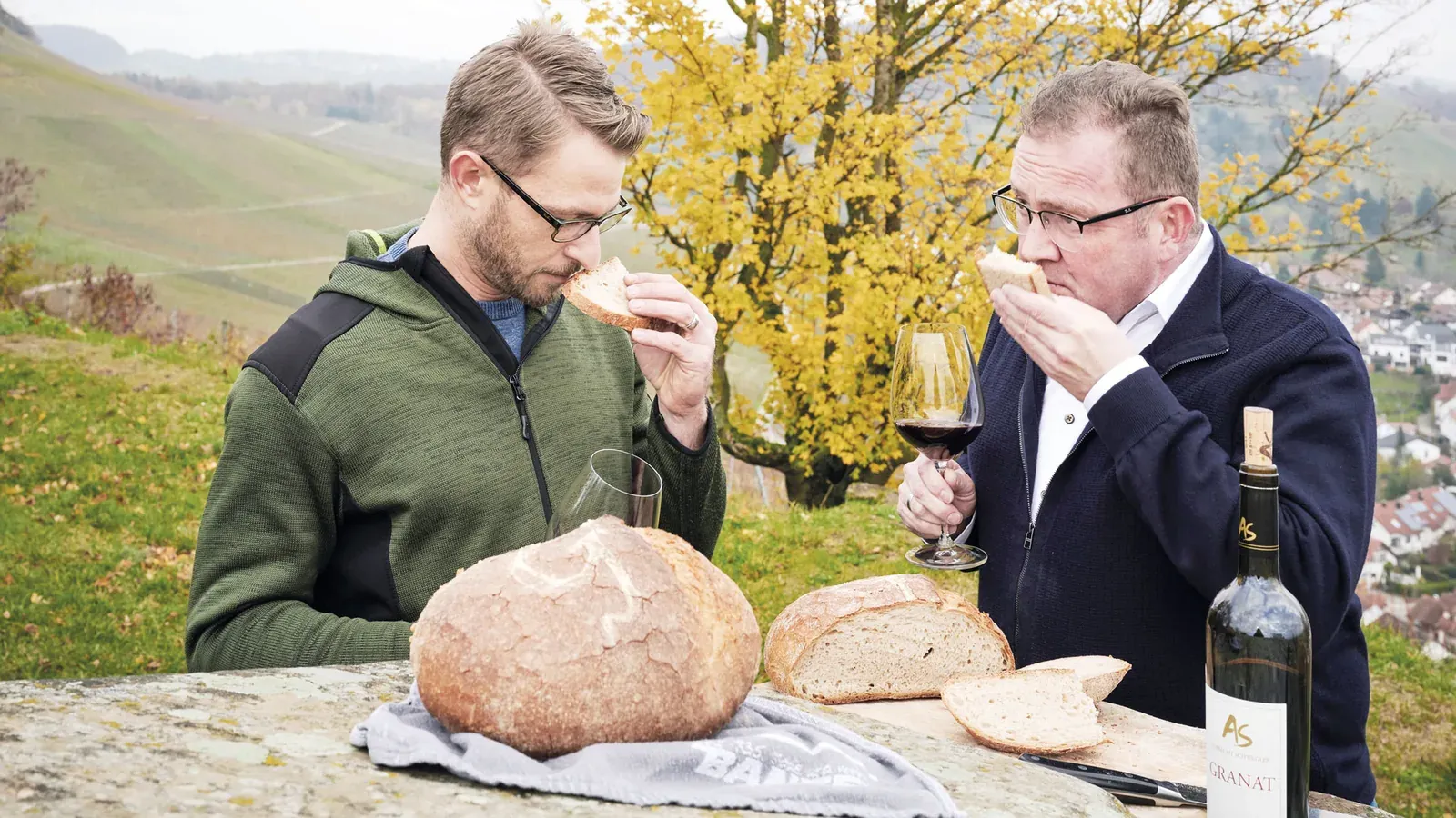 Aaron Schwegler und Tobias Maurer bei Brot und Wein Verkostung